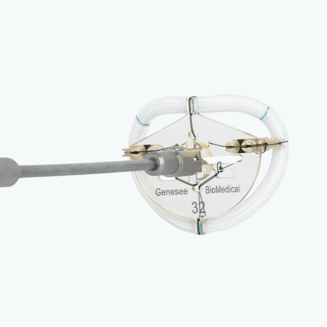 TransForm™ ring mounted on surgical holder for mitral valve repair
