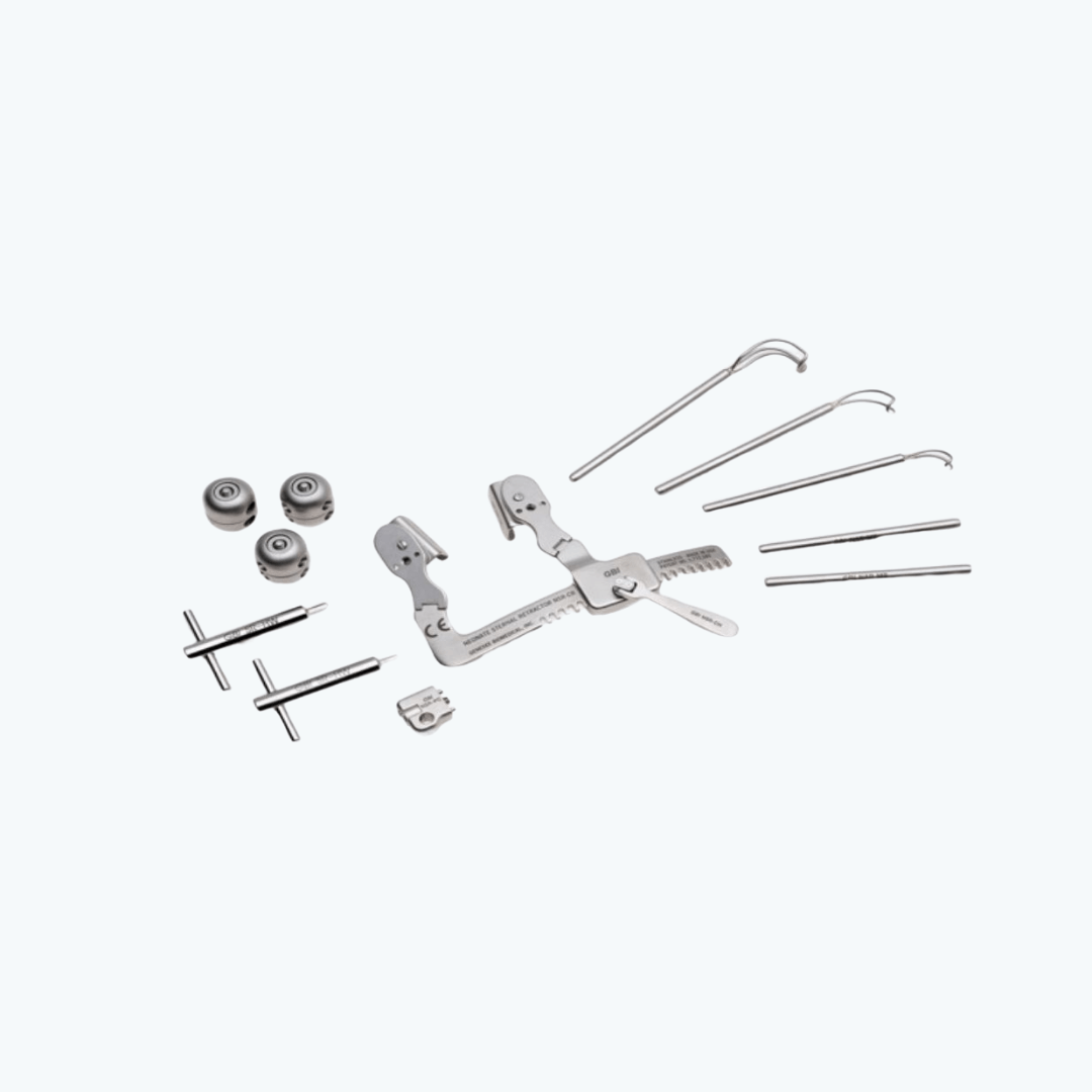 genesee-biomedical-nsr-neonatal-retractor Close-up of the Genesee BioMedical NSR Neonatal Retractor designed for preterm and newborn cardiac surgery.