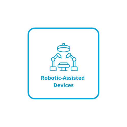 Icon representing robotic-assisted cardiac surgery devices.